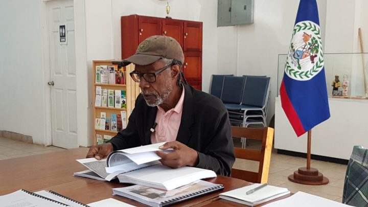 Son of Samuel Haynes researches at the Belize National Heritage Library